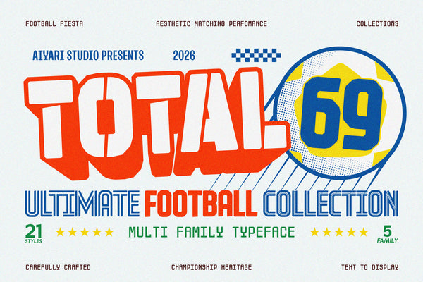 Total 69 — Vintage Sports Font Collection