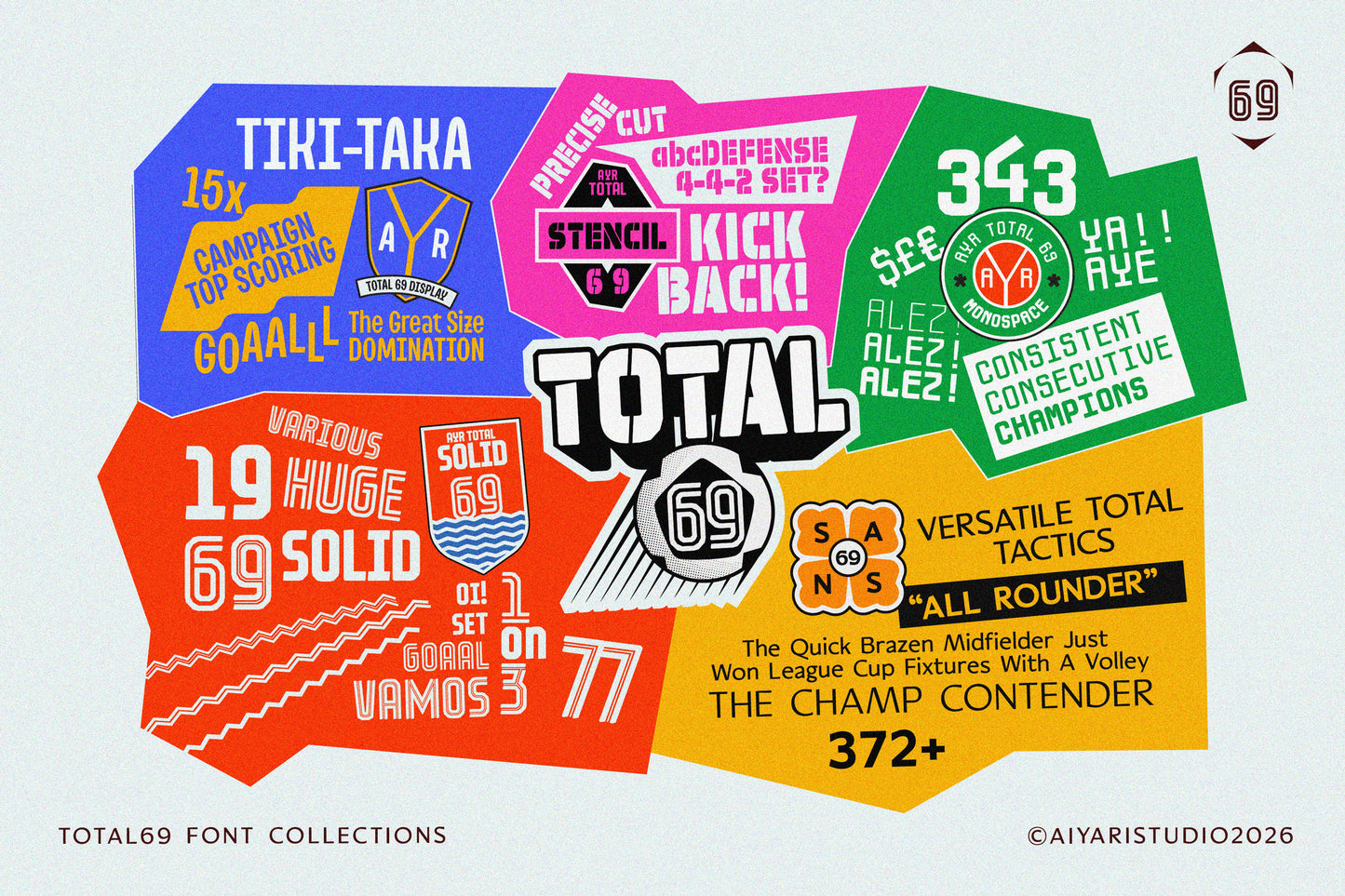 Total 69 — Vintage Sports Font Collection