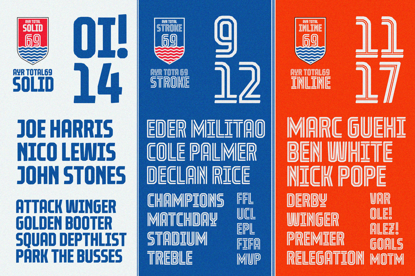 Total 69 — Vintage Sports Font Collection