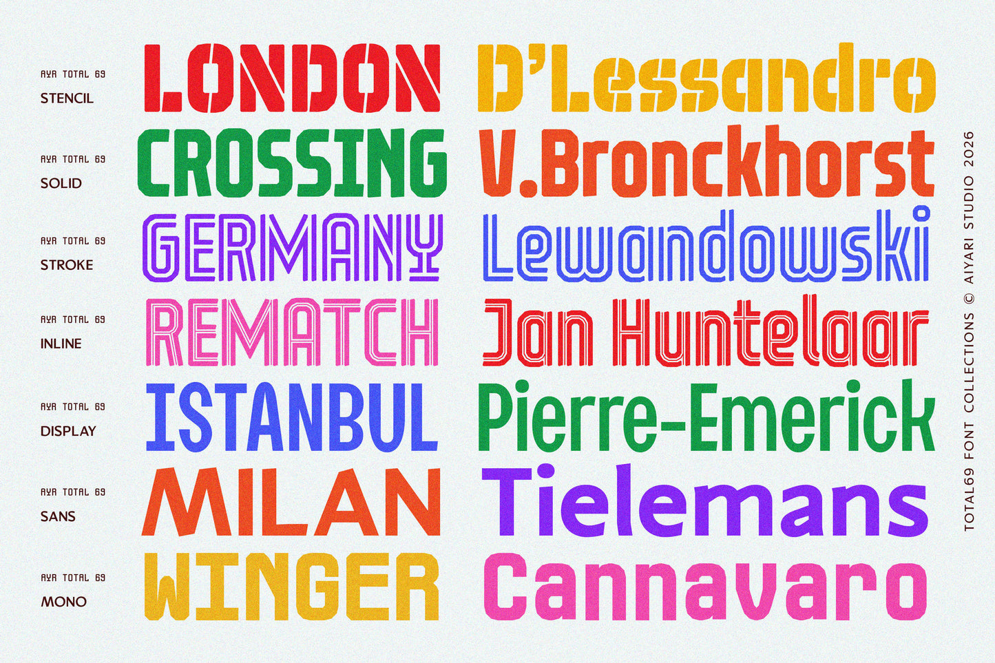 Total 69 — Vintage Sports Font Collection