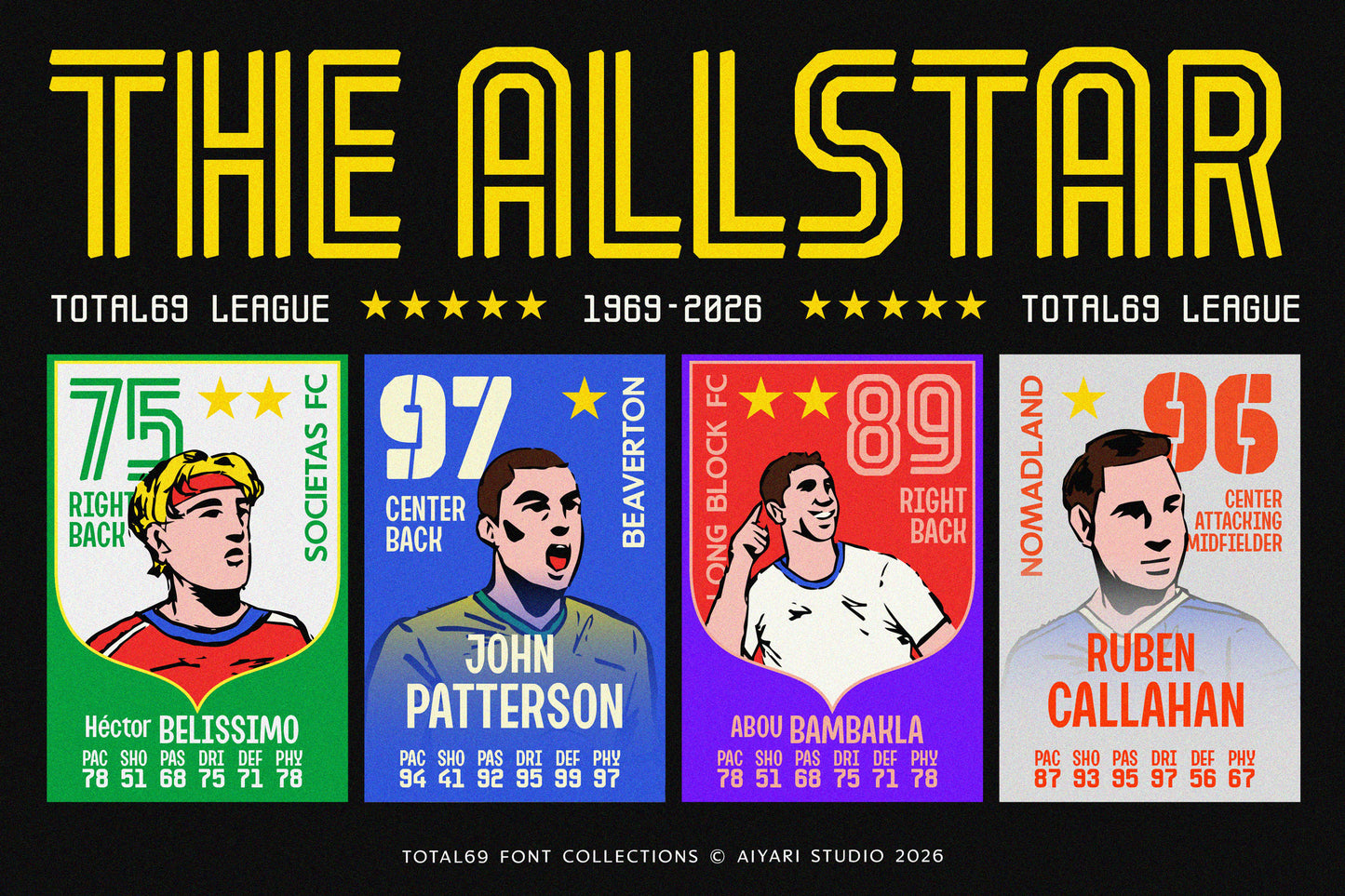 Total 69 — Vintage Sports Font Collection