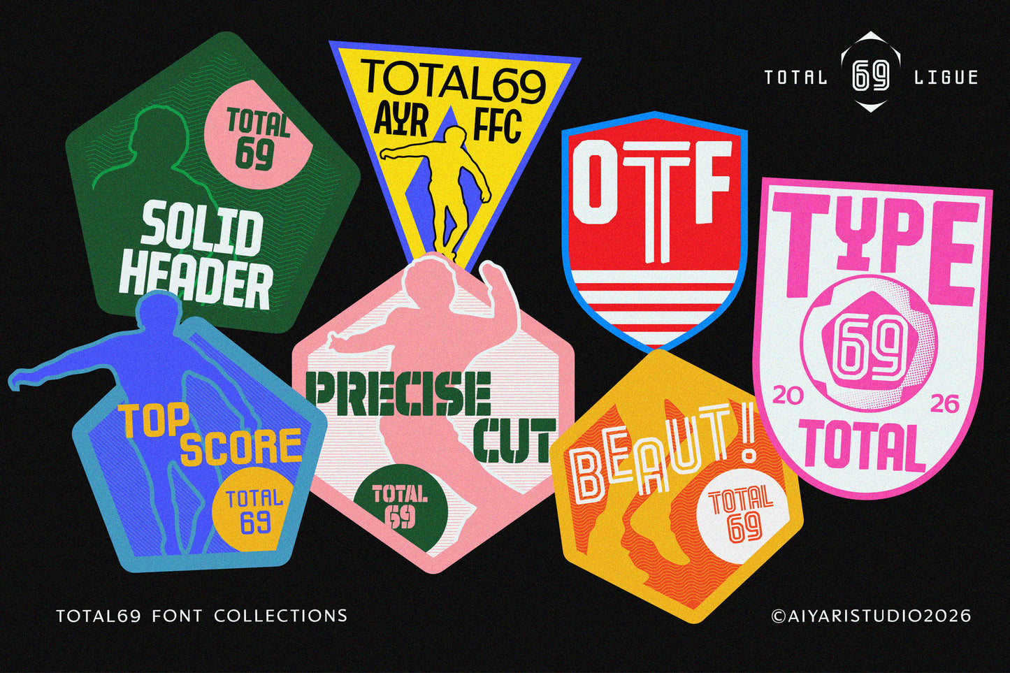 Total 69 — Vintage Sports Font Collection